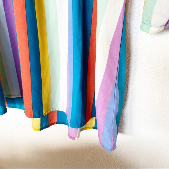 All In Favor Multi Stripe Surplice Dress Size Medium - Picture 4 of 11